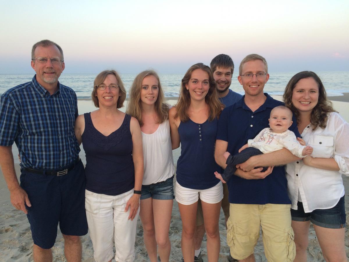 Stewart and Kathy Pepper, with Jessica Pepper; Katrina and Graydon Jedamski; and Jeremy (holding Makayla) and Rebecca Pepper gather during a family vacation.