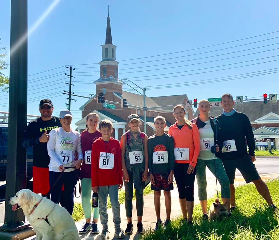 Members from Chesaeake Conference's Frederick and Spencerville churches gather after participating in the Visitor 5K