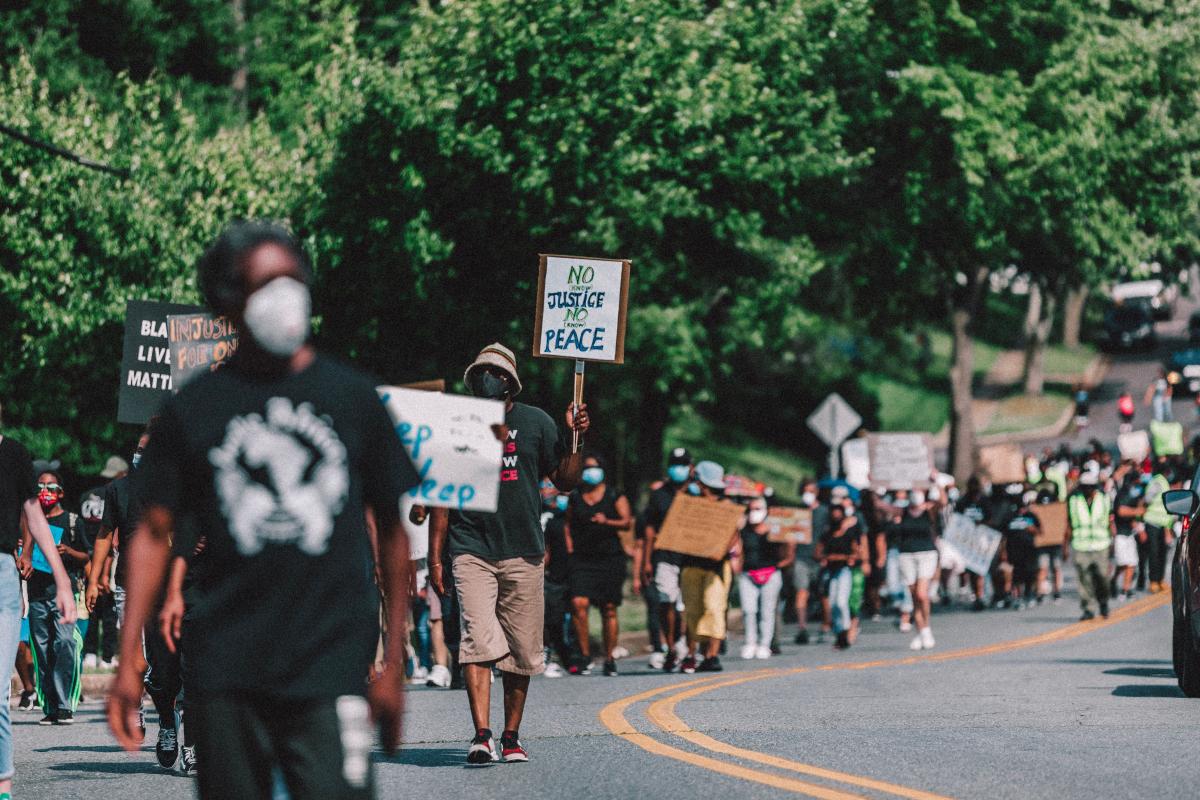 Seabrook church members marching following the death of George Floyd. Image by Peter A. Roberts