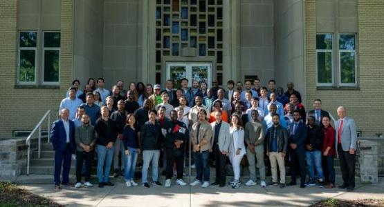 The 2024 Master of Divinity cohort is pictured outside of the Seventh-day Adventist Theological Seminary. Photo credit: Darren Heslop