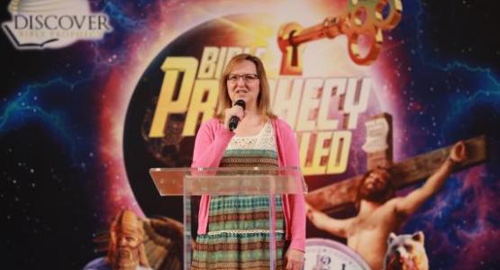 Debbie Rivera, associate pastor at Chesapeake Conference’s Ellicott City church, welcomes viewers to the “Forecasting Hope” online Bible prophecy series.