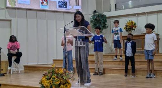 Students at Atholton Adventist Academy help spread the Gospel.