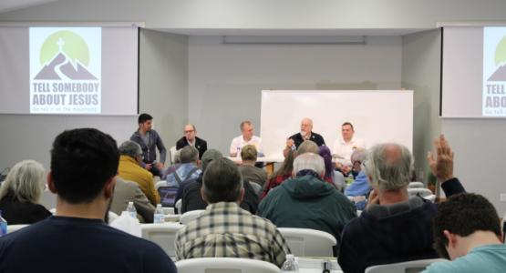 Trained by Tim Bailey, Mountain View Conference president (pictured second from right); four conference pastors (also pictured); and additional speakers, 82 leaders and pastors are equipped for ministry during the special weekend training, Mountain View Conference, Valley Vista Adventist Center, Total Member Involvement