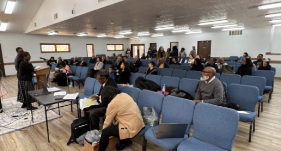 Attendees listen to a session during Victory church’s family retreat. Attendees listen to a session during Victory church’s family retreat.