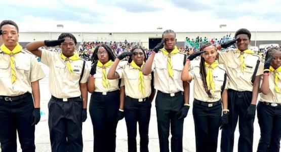 Led by Director Charmaine Martin, the drill team, comprised of Pathfinders (pictured, left to right) Marvin Dumay, Thokozani Kulemeka, Nayeli Fequiere, Samiyah Jennings, Nathan Raymond, Kursten Eugene, Wynton Nelson and Jasmyn Joiner Allegheny West Youth: Talented and Gifted, Allegheny West Conference, pathfinders, “Talented & Gifted!”,