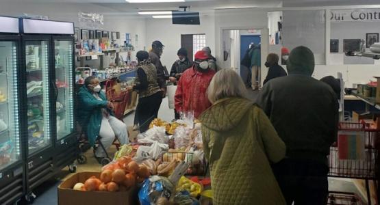 Adventist Outreach Ministries Community Service program, Avondale community members “shop” at the Shiloh pantry