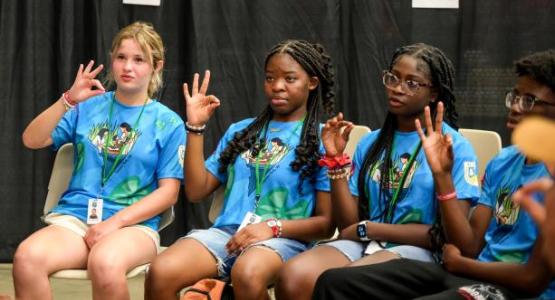 Pathfinders from Potomac’s Sligo church club earn the sign language honor.