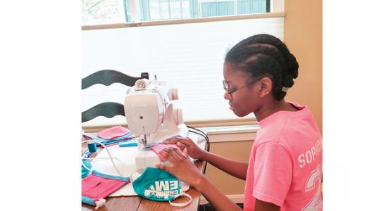  individuals, such as Rose Stansberry (pictured), made masks to donate to seniors or others in need.