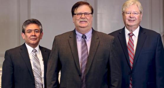 At the 42nd Regular Constituency Meeting of the Ohio Conference, delegates elected President Ron Halvorsen Jr. (pictured center), Secretary Oswaldo Magaña (left), and elected Michael D. Gilkey (right) as treasurer and CFO.