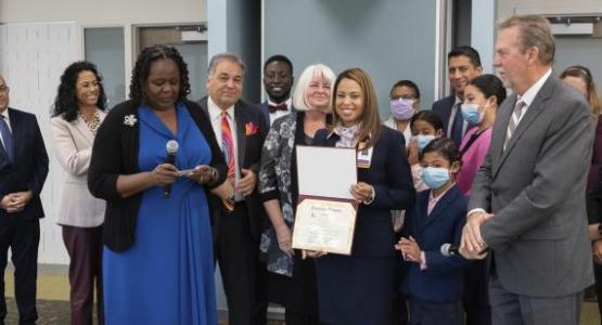 Adventist HealthCare Chaplain Denny Renifo celebrates reciting her ordination credentials. Photo courtesy Adventist Healthcare Adventist HealthCare Chaplain Denny Renifo celebrates reciting her ordination credentials. Photo courtesy Adventist Healthcare