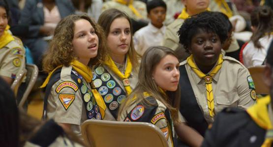 Members of the Charleston Pathfinder club participate in the Columbia Union Conference Pathfinder Bible Experience event at Blue Mountain Academy. Photo by Illac Martinez