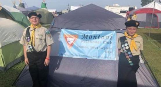 Jeffery Jones and Robin Shafer comprised the smallest Pathfinder club at the recent international camporee. Jeffery Jones and Robin Shafer comprised the smallest Pathfinder club at the recent international camporee.