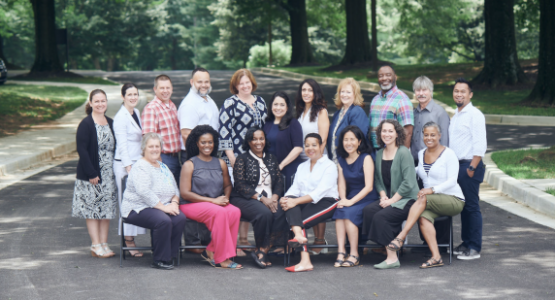 Coaches and Coachees: (back row) Jeanne Marie Fraino-Garcia, Elisa Maragoto, Darren Wilkins, Chris Simmons, Jennifer Hackley, Ruth Nino, Judie Rosa, Jacqueline Wheatley Messenger, H. Clifford Reynolds, III, Keith Hallam, Jerson Malaguit; (front row) Wendy Pega, Ellenor Paul-O’Neil, Celeste Giles, Valerie Green, Miya Kim, Beckie Carbaugh, Elyna Barnhill Howard