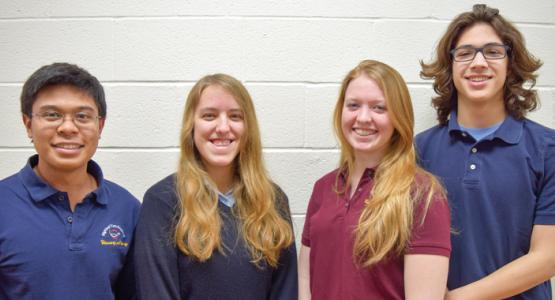 Highland View Academy seniors Matthew Rada, Alissa Tanguay, Kayla Miller and Matias Olivares will complete STEM internships this year.