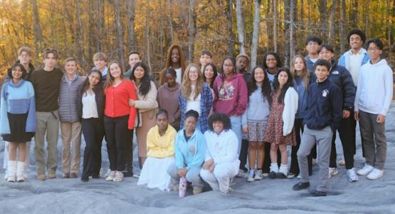 Highland View Academy students stand on Ascension Rock 180 years after William Miller and many others awaited Jesus’ return in 1844. Students Tour Adventist Landmarks, Learn History, Highland View Academy, William Miller Farm, Willer Chapel, Ascension Rock, Hiram Edson Farm, Washington New Hampshire church