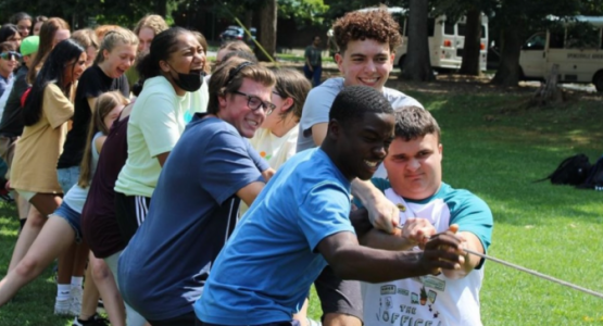 To encourage teamwork and bonding, students enjoy a variety of activities, including tug-of-war, planned by the Student Association. To encourage teamwork and bonding, students enjoy a variety of activities, including tug-of-war, planned by the Student Association.