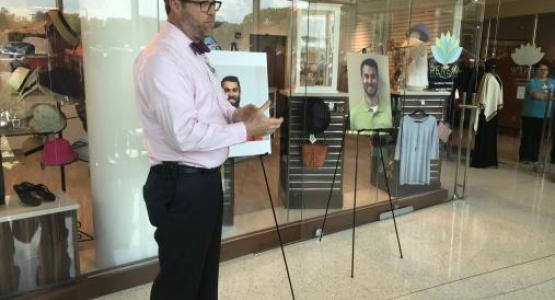 Kettering Medical Center Chaplain Elliott Smith speaks at a prayer vigil at the hospital.