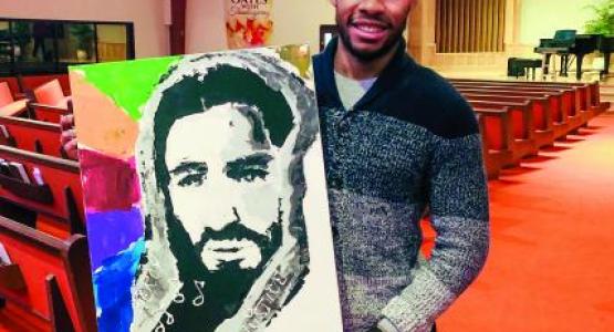 Jyremy Reid displays his art. Jyremy Reid displays his art.