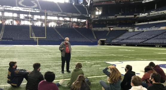 A tour guide shares the history behind Lucas Oil Stadium. Spring Valley Academy, Lucas Oil Field