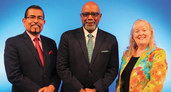 Karen Senecal (right) is pictured with Jose Vazquez (left) and Charles Tapp (center)