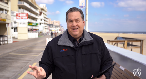 WGTS general manager & president Kevin Kruger announces the new station's expansion from the Ocean City boardwalk. WGTS general manager & president Kevin Kruger announces the new station's expansion from the Ocean City boardwalk.