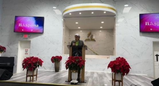 Lillian Torres speaks at one of the 2026 Return to Me Caravan stops