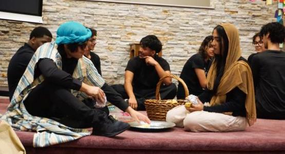 Seniors Jurgen Aparicio and Shikha Krishna re-enact the story of Boaz and Ruth during Week of Prayer. Seniors Jurgen Aparicio and Shikha Krishna re-enact the story of Boaz and Ruth during Week of Prayer.