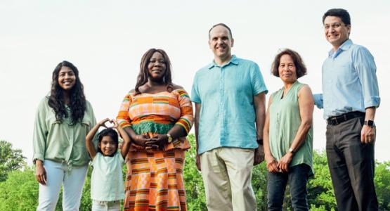  Members from Chesapeake Conference’s Atholton church—Sarah and Anna Singalla, Janet Keng Asare, Pastor Shawn Paris, Jasmin Elliott and Jair Parada—were photographed by Brian Patrick Tagalog in Columbia, Md.