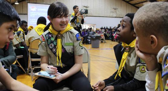 Members of the Fredericksburg Pathfinder Club participate in the Columbia Union Pathfinder Bible Experience