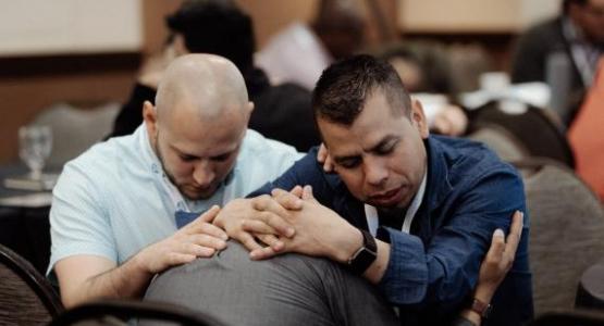 Mountain View Pastors pray during Transformational Evangelism. Photo by Brian Tagalog 