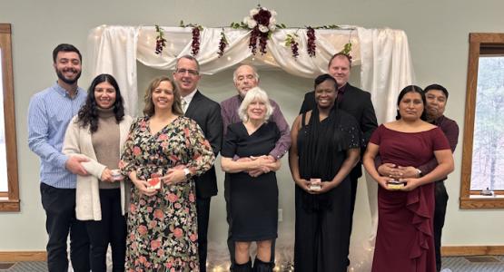 Josh and Veronica Bailey, Joe and Lauri Nichols, Allan Feldman and Constance Southerly, Lee and Tania Hickman, and Daniel Castro and Virgilia Lopez attend annual marriage retreat. Couples Renew Vows at Annual Marriage Retreat, Valley Vista Adventist Center, Mountain View Conference, Jeremy Garlock