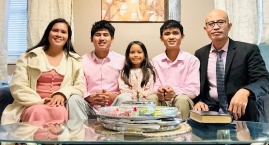 The Sarongs—Memosa, Miles, Mikaela, Sarj and Rudy—join the Mountain View Conference family. Conference Welcomes New Faces, Mountain View Conference, Friends-R-Fun Child Development Center, Rudy Sarong,