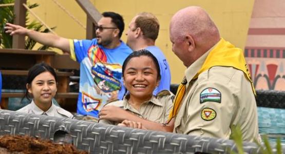 Neria Concepcion, a Pathfinder from NJC’s Lake Nelson Piscataway Eagles club, gets baptized.