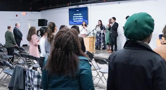 Attendees sing together during the second annual English Prayer Convention. Conference Holds Second Annual Prayer Convention, New Jersey Conference,