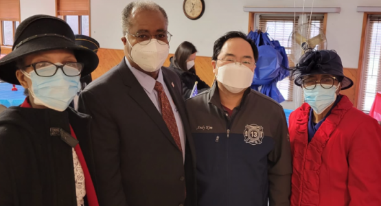 Willingboro member Terrina Williams, Pastor Bruce A. Banner, Congressman Andy Kim and member Beulah Williams attend the veteran’s luncheon. Willingboro member Terrina Williams, Pastor Bruce A. Banner, Congressman Andy Kim and member Beulah Williams attend the veteran’s luncheon.