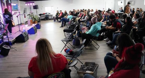 Attendees take notes as they listen to a presentation at the Youth Coordinators’ Retreat. 90 Attend Youth Ministries Coordinators’ Retreat, New Jersey Conference,