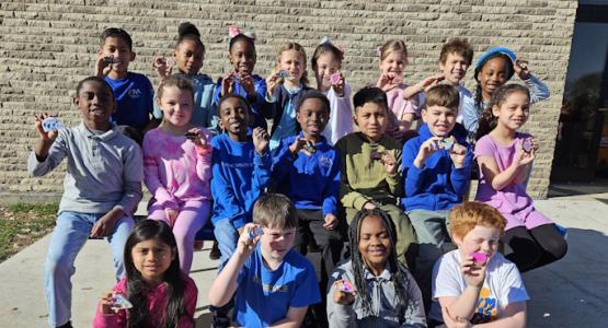 Second-grade students from Spring Valley Academy participate in the “Kindness Rocks” project. Spring Valley Academy Students Rock Kindness, Ohio Conference, Spring Valley Academy, Jennifer Bianco, Kindness Rocks, RAZ-Kids