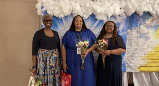 Head Dean Andrea Young, Assistant Dean Neiah Wilson and Dorm Support Dean Emmalouise Jackson are honored for the care and support they give to the girls who reside in Kimbrough Hall.