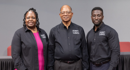 On May 16, delegates to the Columbia Union Conference 29th Quinquennial Constituency Meeting re-elected President Marcellus T. Robinson (center), Executive Secretary Celeste Ryan Blyden and Treasurer Emmanuel Asiedu for the 2026–2031 term.
