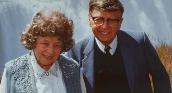 Viriginia-Gene and Harvey Rittenhouse are pictured at Victoria Falls.