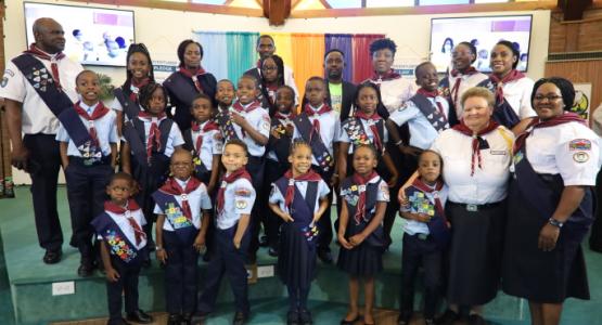 Members and counselors from the Columbus All Nations Cubs Adventurer Club celebrate the year. Allegheny West Conference, Columbus All Nations church, Adventurer Club