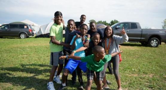 Pathfinders from Pennsylvania Conference's Bethlehem Club enjoy time together at the 2019 International Pathfinder Camporee | Photo by Sonja Hults Photography