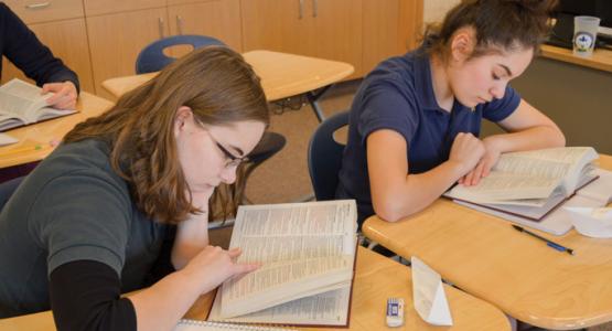 Spencerville Adventist Academy students study during Religion Class. Photo by Kelly Coe