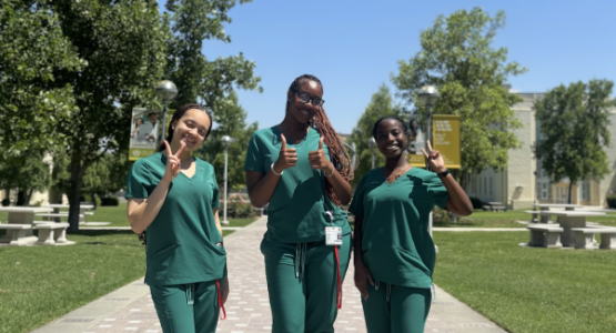 Takoma Academy juniors Mia Daniels, Lauryn Gandy and Tyler Brame participate in the Minority Introduction to the Health Sciences Program at Loma Linda University (Calif.).