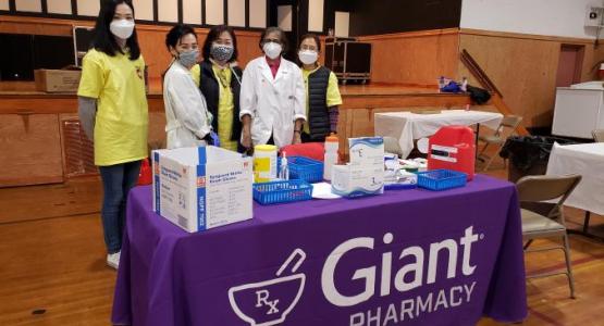 Volunteers and workers at the Washington Spencerville Korean Church prepare to serve at the church's vaccine clinic. Photo by David Kim Volunteers and workers at the Washington Spencerville Korean Church prepare to serve at the church's vaccine clinic. Photo by David Kim