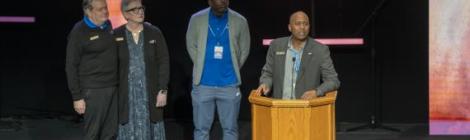 1.	The WGTS on-air team shares words of comfort at the service.