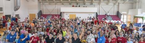 Newsboys take a picture with fans at Redfest