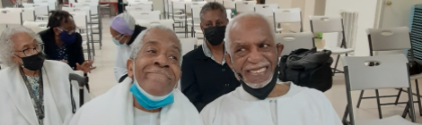 After attending the virtual Bible conference, brothers Ause T. Dye and James A. Dye, Jr., decide to get baptized at the Sharon Temple church.