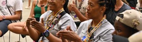 Allegheny West Conference's Dayton Eagles participate in the sign language honor at the International Camporee