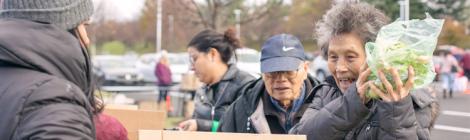 On Sunday, Nov. 19, 2017, Columbia, Maryland, residents pick up fresh produce at the North American Division of the Seventh-day Adventist Church's first Thanksgiving Produce Giveaway and Wellness Screening.